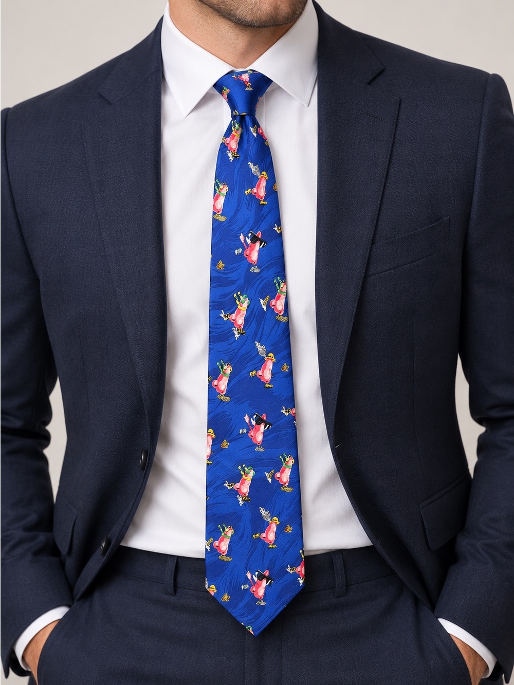 Boehringer Ingelheim Atrovent Nasal Spray Silk Novelty Necktie Blue Runny Nose